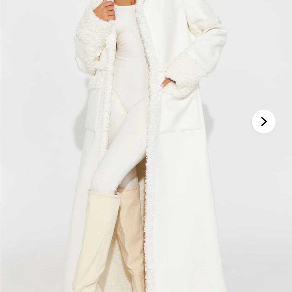 Elegant Faux Leather Calling Again White Trench Coat Fashion Nova